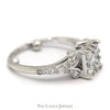 3/4cttw Square Shaped Diamond Cluster Ring with Accented Scroll Design in 14k White Gold - Thumbnail 3