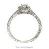 1/2cttw Princess Cut Diamond Engagement Ring with Halo and Accents in 10k White Gold - Thumbnail 2
