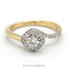 1/2cttw Bypass Diamond Solitaire Ring with Diamond Halo and Accents in 14k Yellow Gold - Thumbnail 1