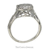 Square Shaped Diamond Cluster Ring with Diamond Accented Twisted Sides in 10k White Gold - Thumbnail 2