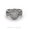Round Diamond Bridal 3 Piece Set with Double Halo and Matching Diamond Bands - Thumbnail 1