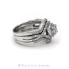 Round Diamond Bridal 3 Piece Set with Double Halo and Matching Diamond Bands - Thumbnail 3