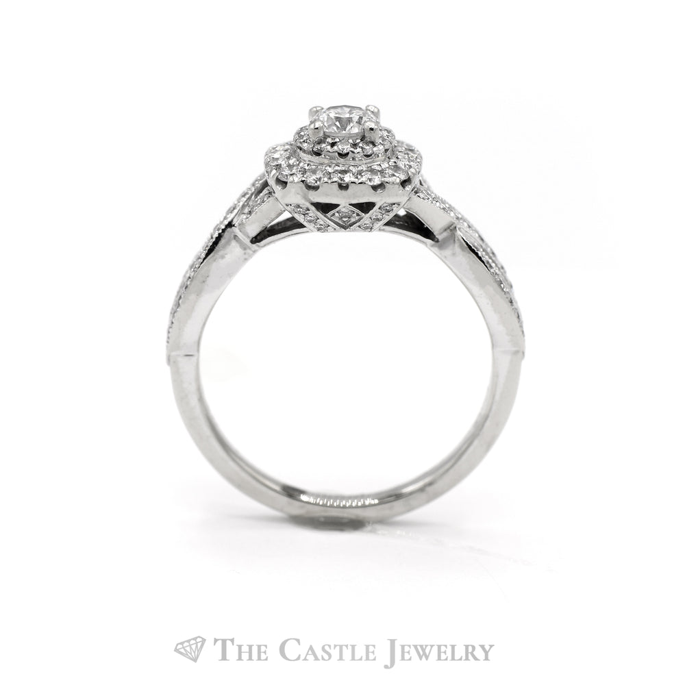 Neil Lane Diamond Engagement Ring with Diamond Halo & Accents in 14k White Gold