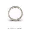 7.5mm Ridged Men's Band with Diamond Accents in 14KT White Gold - Thumbnail 2
