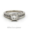 3/4cttw Princess Cut Diamond Engagement Ring with Channel Set Diamond Accents in 14k White Gold - Thumbnail 1