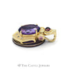 Oval Amethyst Shield Pendant with Diamond Accents & Attachable Bail in 14KT Yellow Gold - Thumbnail 3