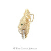 Lion Head Pendant with Emerald Eyes and Diamond Accents in 14KT Yellow Gold - Thumbnail 3