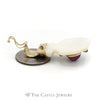 Mother of Pearl, Ruby and Diamond Pendant in 14KT Yellow Gold - Thumbnail 2