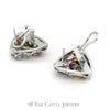 Triangle Shaped Multi Gemstone Cluster Earring in 14KT White Gold - Thumbnail 3