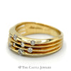 Freeform Diamond Cluster Band with Open Ridges in 14k Yellow Gold - Thumbnail 3