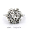 1/4cttw Snowflake Diamond Cluster Ring in 10k White Gold - Thumbnail 1