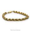 8 Inch 10k Yellow Gold 5.3mm Thick Rope Bracelet - Thumbnail 1