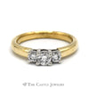 1/2cttw Three Stone Diamond Engagement Ring in 14k Yellow Gold - Thumbnail 1
