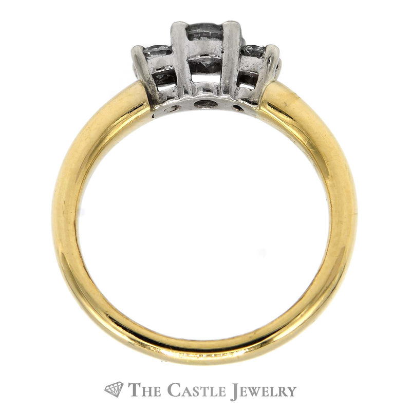 1/2cttw Three Stone Diamond Engagement Ring in 14k Yellow Gold