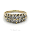 3/4cttw Double Row Diamond Cluster Band in 10k Yellow Gold - Thumbnail 1