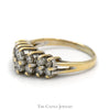 3/4cttw Double Row Diamond Cluster Band in 10k Yellow Gold - Thumbnail 3