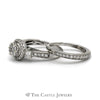 1cttw Round Shaped Diamond Cluster Bridal Set with Diamond Halo and Accents and Matching Diamond Band in 10k White Gold - Thumbnail 3