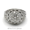 1cttw Kentucky Diamond Cluster Ring in 14k White Gold - Thumbnail 1