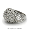 1cttw Kentucky Diamond Cluster Ring in 14k White Gold - Thumbnail 3