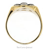Bezel Set Diamond Masonic Ring in 10k Two-Tone White and Yellow Gold - Thumbnail 2