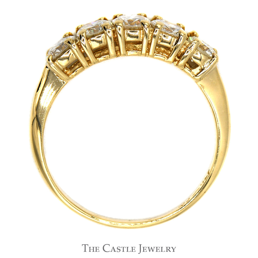 1cttw 5 Round Diamond Band in 14k Yellow Gold