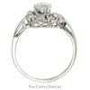 Antique Style 1cttw Diamond Cluster Ring with Fanned Design in 14k White Gold - Thumbnail 2