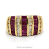 Baguette Ruby and Round Diamond Cluster Band in 14k Yellow Gold - Thumbnail 1
