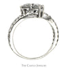 3/4cttw Double Diamond Bypass Ring with Round Diamond Accents in 14k White Gold - Thumbnail 2