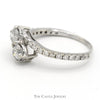 3/4cttw Double Diamond Bypass Ring with Round Diamond Accents in 14k White Gold - Thumbnail 3