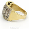5 Row Domed Diamond Cluster Ring with Scalloped Cathedral Mounting in 14k Yellow Gold - Thumbnail 3