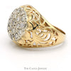 1cttw Kentucky Diamond Cluster Ring in 14k Yellow Gold Filigree Mounting - Thumbnail 3