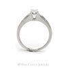 1CTTW Four Trillion Cut Center Stones with Channel Set Accents Engagement Ring in 14KT White Gold - Thumbnail 2