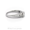 1CTTW Four Trillion Cut Center Stones with Channel Set Accents Engagement Ring in 14KT White Gold - Thumbnail 3