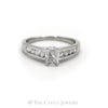 1CTTW Four Trillion Cut Center Stones with Channel Set Accents Engagement Ring in 14KT White Gold - Thumbnail 1