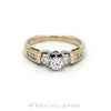 1/2 Carat Engagement Ring with Hidden Heart Diamond Detail in 14KT Yellow Gold - Thumbnail 1
