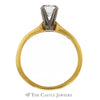 Round Brilliant Cut Diamond Ridged Engagement Ring and Wedding Band Bridal Set in 18k Yellow Gold - Thumbnail 2