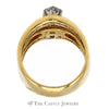 1cttw Oval Cut Diamond Solitaire Engagment Ring and Channel Set Diamond Soldered Insert Bridal Set in 14k Yellow Gold - Thumbnail 2