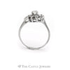Old European Cut Flower Ring with Round Diamond Accents in 14KT White Gold - Thumbnail 2