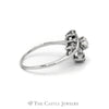 Old European Cut Flower Ring with Round Diamond Accents in 14KT White Gold - Thumbnail 3