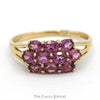 Oval Cut Rhodolite Garnet Cluster Ring in 14k Yellow Gold Split Shank Setting - Thumbnail 1