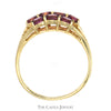 Oval Cut Rhodolite Garnet Cluster Ring in 14k Yellow Gold Split Shank Setting - Thumbnail 2