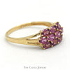 Oval Cut Rhodolite Garnet Cluster Ring in 14k Yellow Gold Split Shank Setting - Thumbnail 3