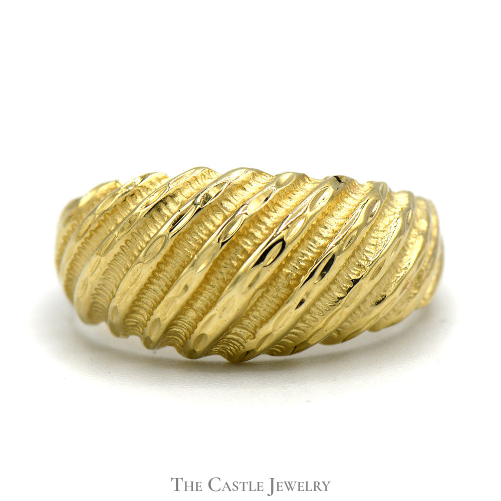 Shrimp Style Dome Ring in 14k Yellow Gold