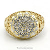 1/2cttw Kentucky Diamond Cluster Ring with Filigree Sides in 10k Yellow Gold - Thumbnail 1