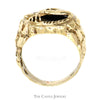 10k Yellow Gold Deer Ring with Black Onyx Background and Nugget Designed Sides - Thumbnail 2