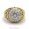 1cttw Kentucky Diamond Cluster Ring in 10k Yellow Gold - Thumbnail 1