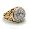 1cttw Kentucky Diamond Cluster Ring in 10k Yellow Gold - Thumbnail 3