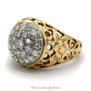 1cttw Kentucky Diamond Cluster Ring in 10k Yellow Gold - Thumbnail 4