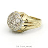 1cttw Old European Cut Diamond Cluster Ring with Antique Style Setting in 14k Yellow Gold - Thumbnail 3