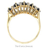 5 Marquise Sapphire Band with Diamond Accents in 14k Yellow Gold - Thumbnail 2